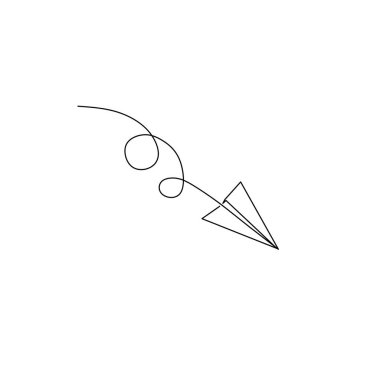 Kağıt düzlemin sürekli çizimi, nesne bir çizgi, tek çizgi sanat, vektör illüstrasyonu