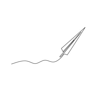 Kağıt düzlemin sürekli çizimi, nesne bir çizgi, tek çizgi sanat, vektör illüstrasyonu