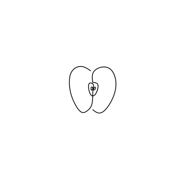 Dessin Continu Pomme Dessin Fruits Objet Une Ligne Art Simple — Image vectorielle