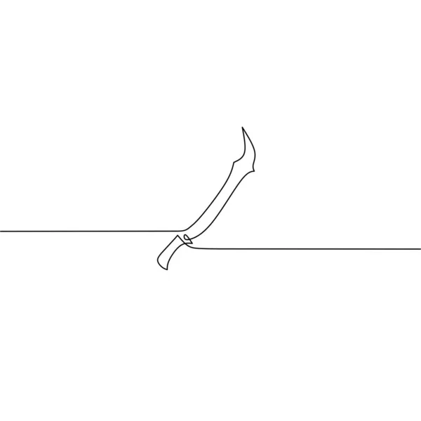 Kontinuální Čára Kreslení Meče Objekt Jedna Čára Jednořádkové Umění Ručně — Stockový vektor