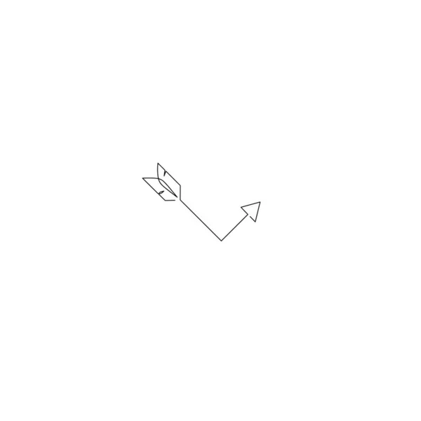 Непрерывный Рисунок Стрелки Сломанный Дизайн Объект Одной Линии Рисунок Одной — стоковый вектор