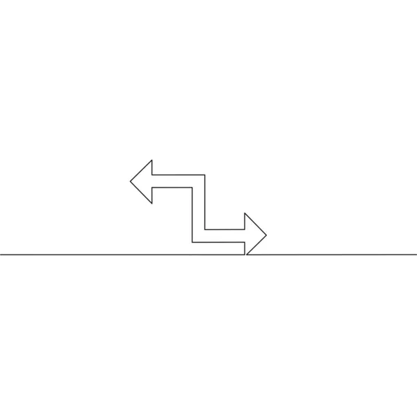 Kontinuierliche Linienzeichnung Des Pfeils Objekt Eine Linie Einzelliniengrafik Vektorillustration — Stockvektor