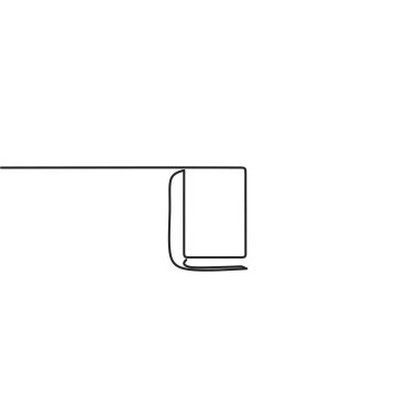 Defterin sürekli çizimi, nesne bir çizgi, tek çizgi ar, açık kitap tasarımı, vektör illüstrasyonu