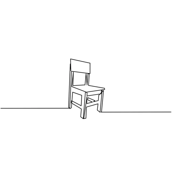 Continuous Line Drawing Chair Object One Line Single Line Art — Stock Vector