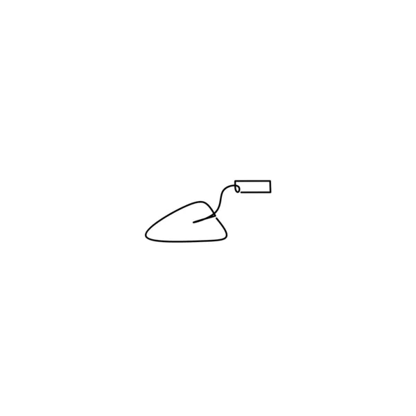 勺子水泥连续线绘图 对象单行 单行艺术 手工绘图 矢量图解 — 图库矢量图片