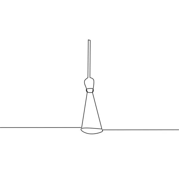 扫帚棒连续画线 简易设计 物品单行 单行艺术 矢量图解 — 图库矢量图片