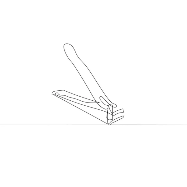 Непрерывная Линия Рисунок Ногтей Клиппер Объект Одна Линия Одна Линия — стоковый вектор