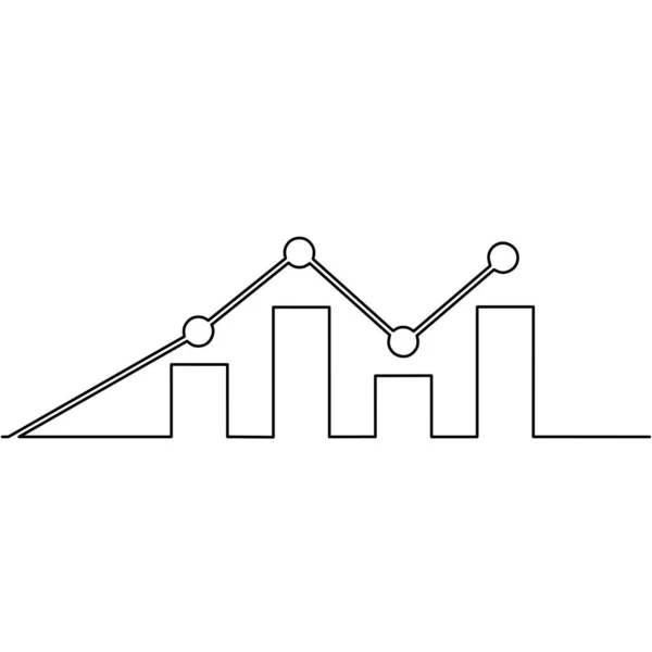Безперервне Лінійне Креслення Барної Діаграми Підйом Графу Шаблон Бізнесу Єктна — стоковий вектор