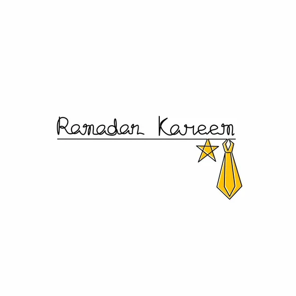 Ramadan Kareem Tebrik Kartı Sürekli Yıldız Fener Çizimi Slami Süs — Stok Vektör