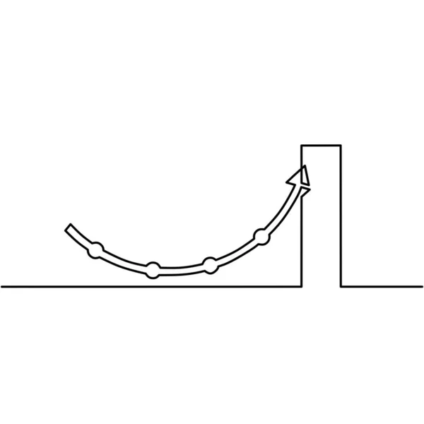 Непрерывный Рисование Линии Стрелки Роста Штрих Графика Бизнес Статистика Объект — стоковый вектор