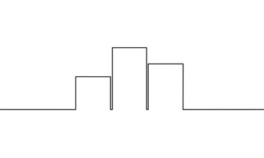 Büyüme grafiğinin sürekli çizimi, iş büyümesi, simge el çizimi, nesne bir çizgi, tek çizgi sanat, vektör illüstrasyonu