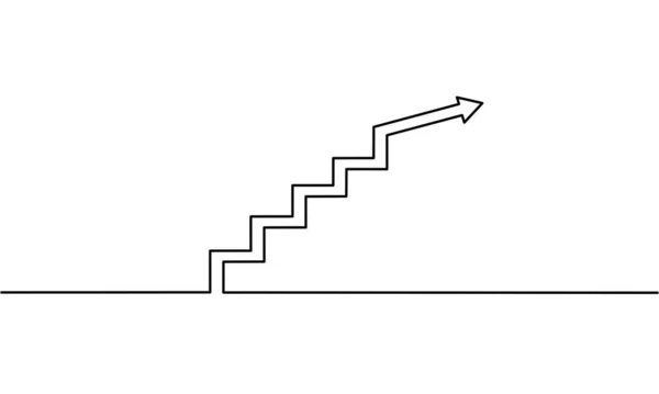 Kontinuierliche Linienzeichnung Des Pfeilwachstums Wirtschaftswachstums Symbol Objekt Eine Linie Einzeilenkunst — Stockvektor