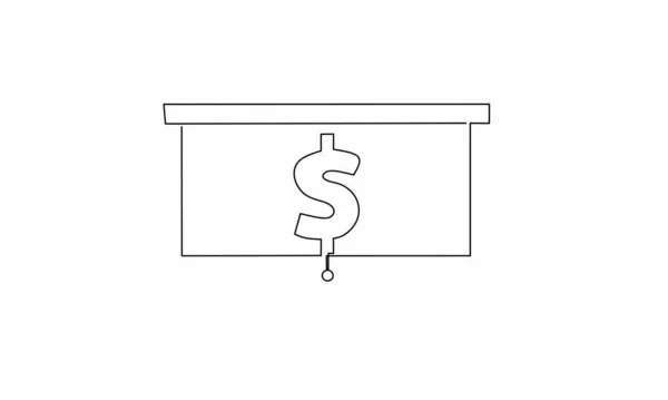 Dessin Ligne Continue Tableau Blanc Avec Dollar Croissance Entreprise Objet — Image vectorielle