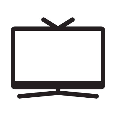 Beyaz arkaplanda basit bir şekilde izole edilmiş televizyon simgesi