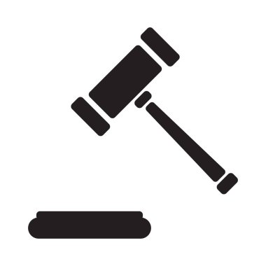 Beyaz arkaplanda çekiç mahkemesi ya da açık artırma simgesi