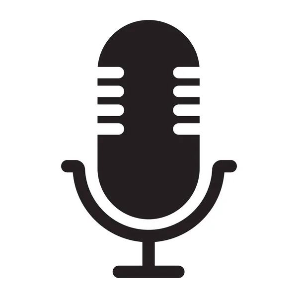 Mikrofonsymbol Als Symbol Für Ton Oder Musikaufnahme Ikone Isoliert Einfachen — Stockvektor