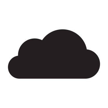 Beyaz arkaplanda basit bir şekilde bulut depolama servisi simgesi.