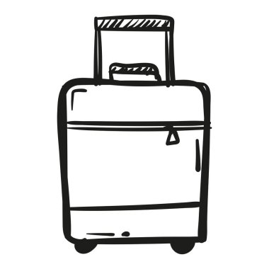 Karalama stilinde el yapımı bavul izole edilmiş