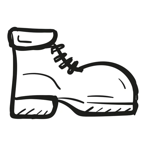 Handgetekende hipster Boot icoon in doodle stijl geïsoleerd — Stockvector