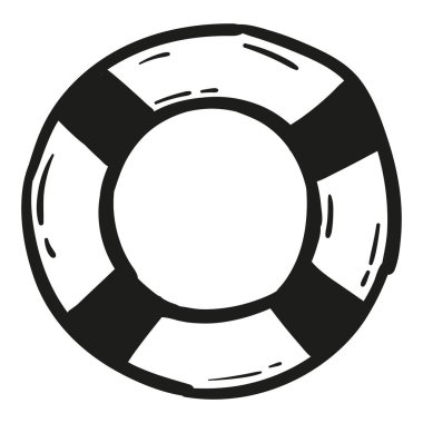 Karalama biçiminde el çizimi yaşam halkası simgesi izole.