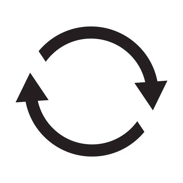 ソフトウェアの更新のシンボルとして円の矢印 白い背景に孤立したシンプルなアイコン — ストックベクタ