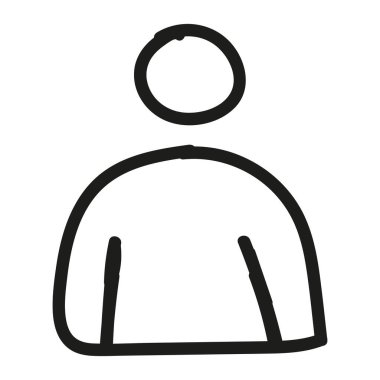 Karalama biçiminde el çizimi kişi avatar simgesi izole.