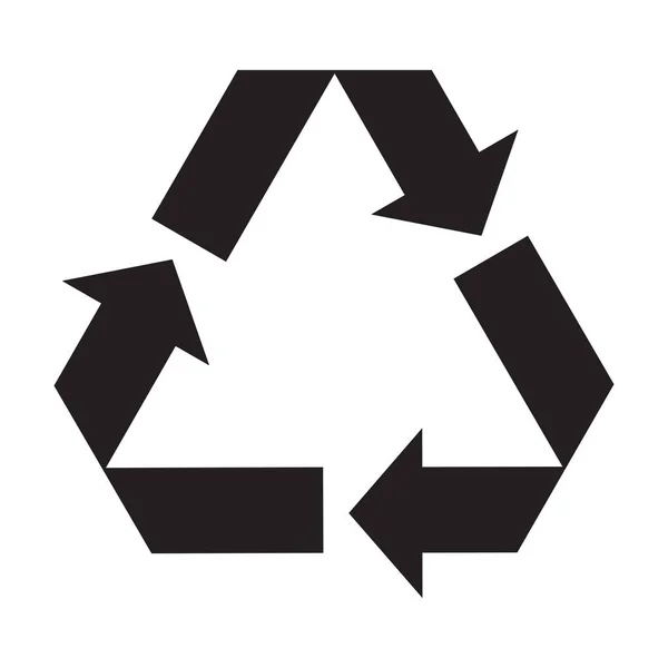 Recycling-Symbol im einfachen Stil auf weißem Hintergrund. — Stockvektor