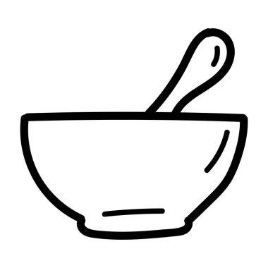 Karalama biçiminde öğütme simgesi için el çizimi Kimyasal gereçler izole edildi