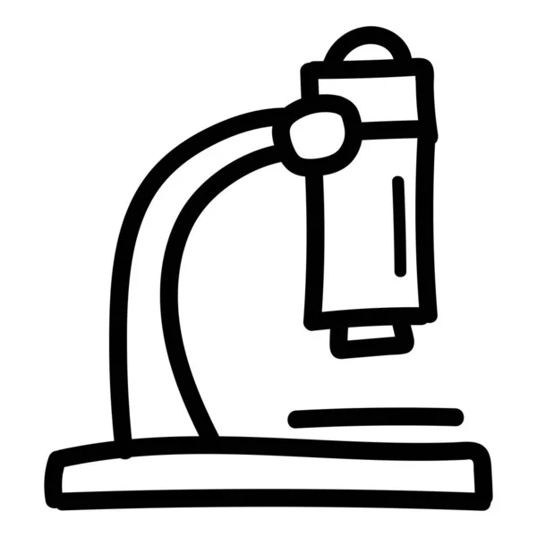 Icono Microscopio Dibujado Mano Estilo Doodle Aislado — Archivo Imágenes Vectoriales