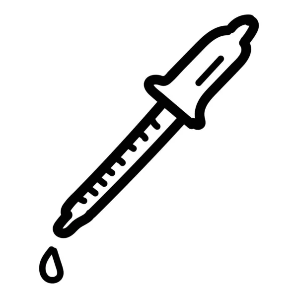 Hand Drawn Chemical Pipette Drop Icon Doodle Style Isolated — Vetor de Stock