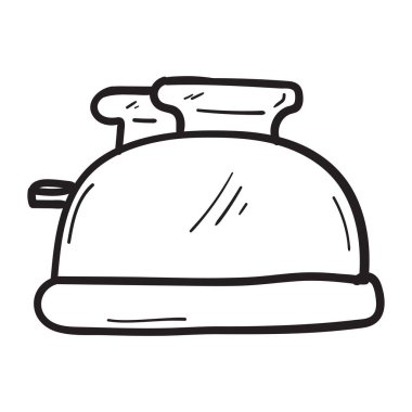 Karalama biçiminde el çizimi tost makinesi simgesi izole edildi.