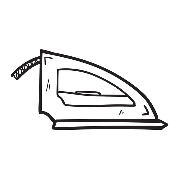 Рука Намальована Залізо Прасування Значка Каракулі Стилі Ізольовані — стоковий вектор