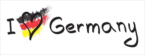 Handgezeichneter Text Ich Liebe Deutschland Doodle Stil — Stockvektor