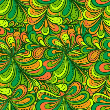 Vektör içinde kusursuz el çizimi karalamalar. Tekstil, doku, duvar kâğıdı, ambalaj kağıdı ve diğer yazdırma amaçlarına uygun parlak, renkli bir arkaplan.