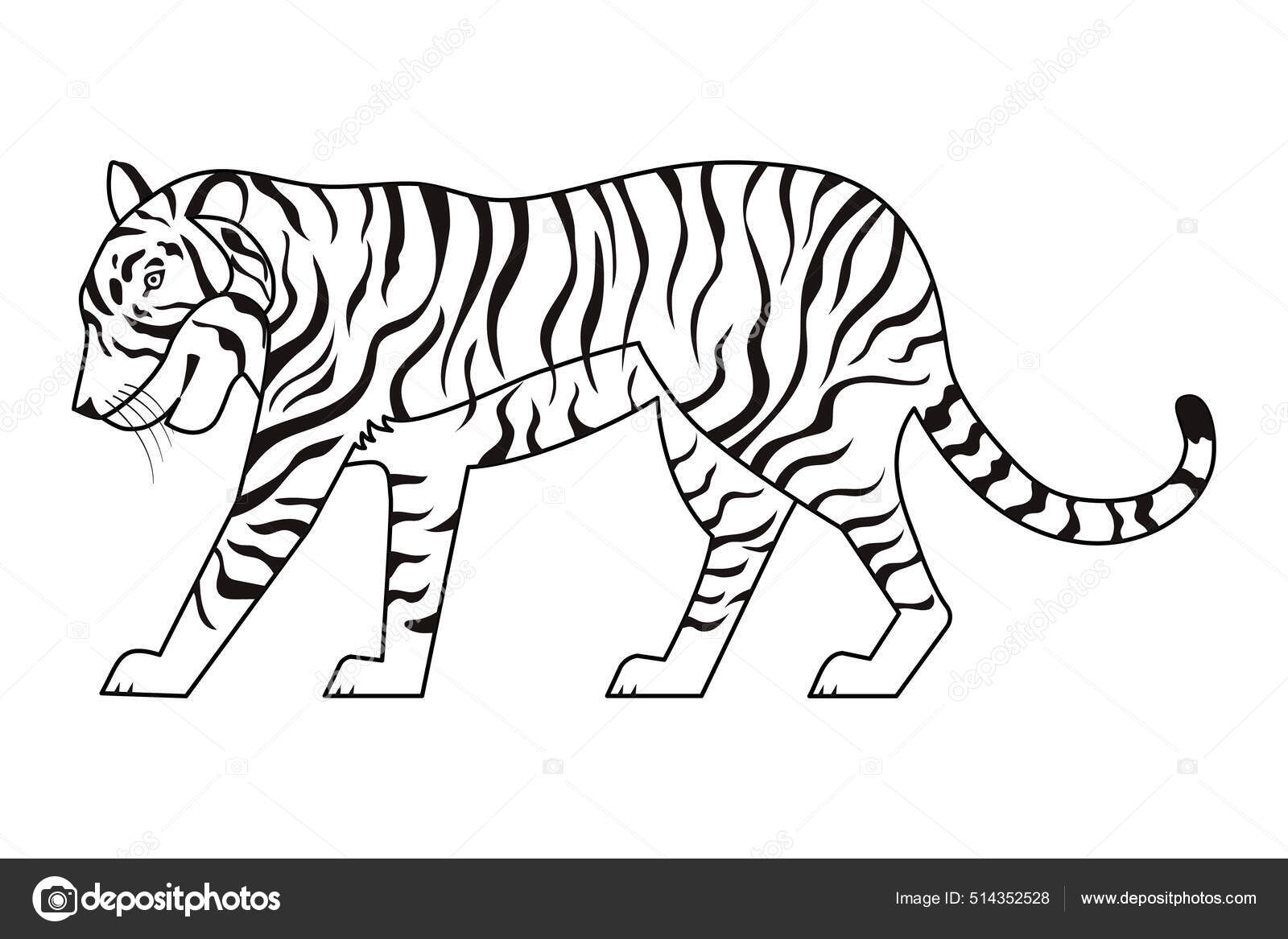 Ilustrações 3d de mascote animal de arte digital de um tigre em fundo  isolado