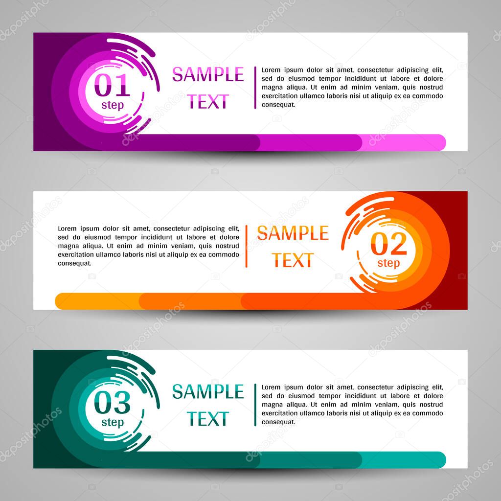 Abstract banners in vector. A modern set of templates for text. Backgrounds for sites, web design, infographic.