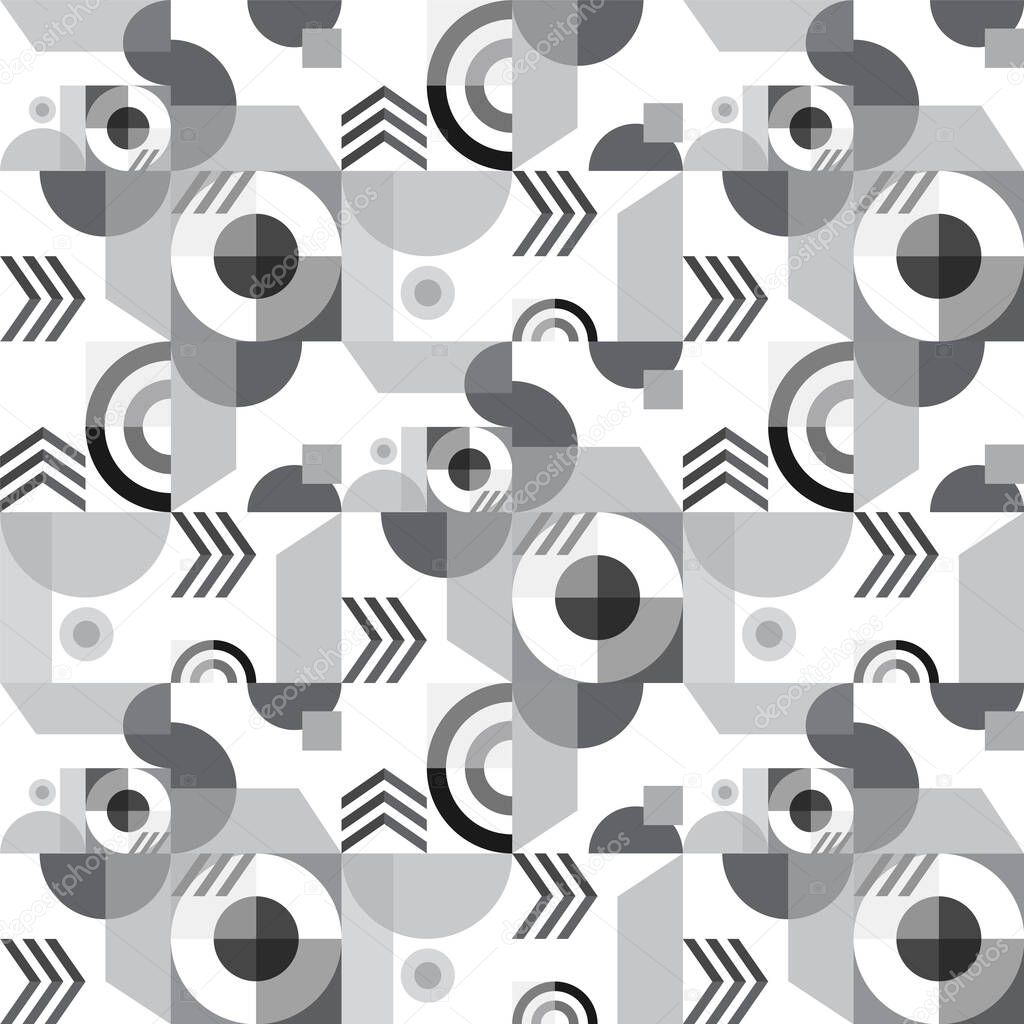 Seamless geometric pattern in Bauhaus style in colo