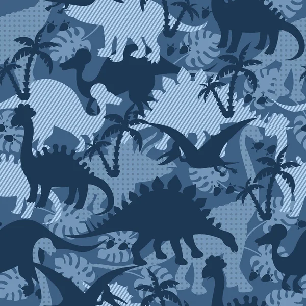 Modèle Vectoriel Sans Couture Avec Des Dinosaures Drôles Fond Grunge — Image vectorielle