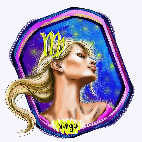 Zodiac Horoscope Sign Virgo Astrology Digital Painting — ストック写真