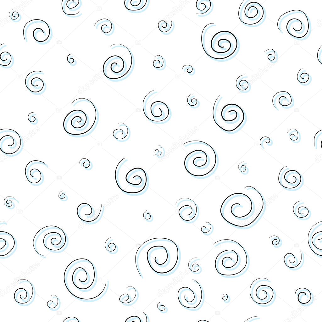 Vector illustration of an easy, airy pattern with spirals.