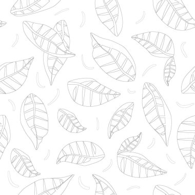 Soyut yaprakları tekrarlayan grafiksel kalıp, doğrusal biçim.