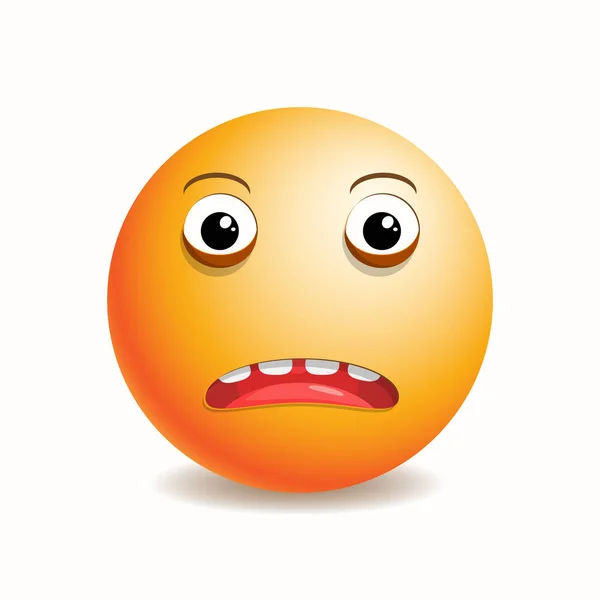 Emoticon Emoji triste e sconvolto con lividi sotto gli occhi. — Vettoriale Stock