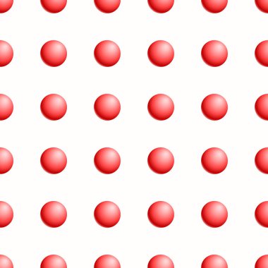 Beyaz arkaplanda kırmızı küreleri desen tekrarla.
