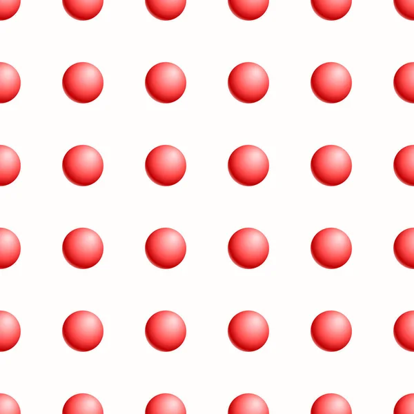 Vzor opakování prvek hromadné červené koule na bílém pozadí. — Stockový vektor