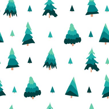 Yeşil ağaçların deseni. Kusursuz bir geçmiş, kartpostal, el ilanı, poster, tatil kapağı..