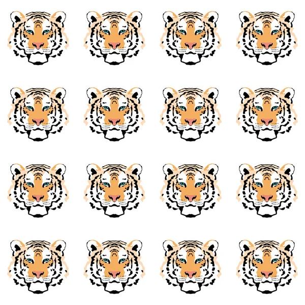 Modèle répété de tigre rayé, illustration sans couture pour milieux, enveloppes et fonds d'écran. — Image vectorielle