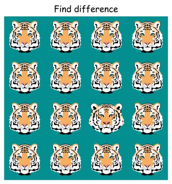 Farkındalık eğitimini kaplanlarla çocuk resimlerini, aradaki farkı bulmalısınız..