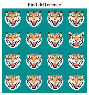 Eğitimsel çocuk resimleri ve tekrarlayan kaplan, bunlardan biri farklı..