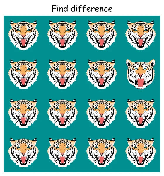 Eğitimsel çocuk resimleri ve tekrarlayan kaplan, bunlardan biri farklı..