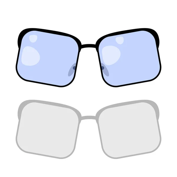 Vector Illustration Square Glasses Black Frame Blue Glass Flare White — Διανυσματικό Αρχείο